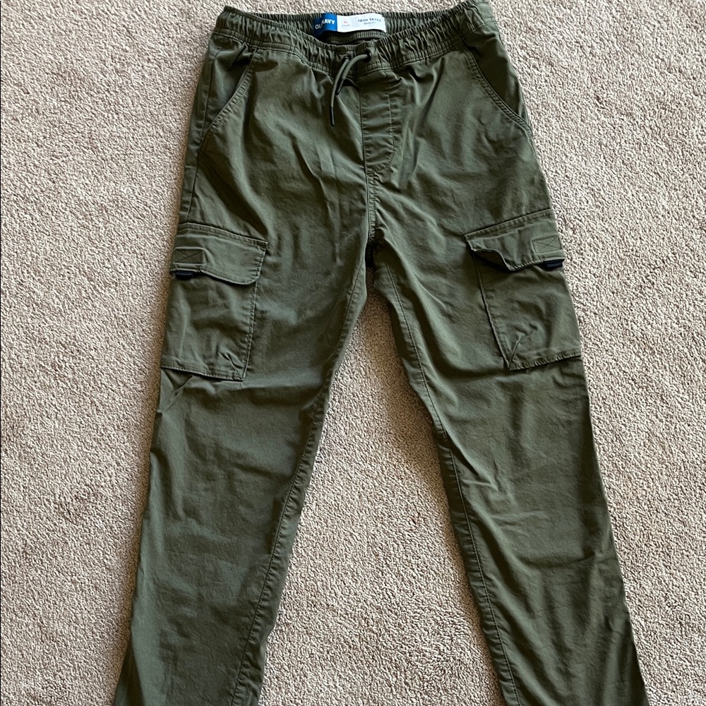 Old Navy Olive Green Cargo Jogger Pants with Drawstring Waist
